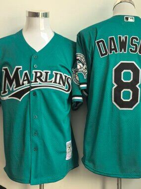 Andre Dawson #8 Teal Retro Baseball Jersey